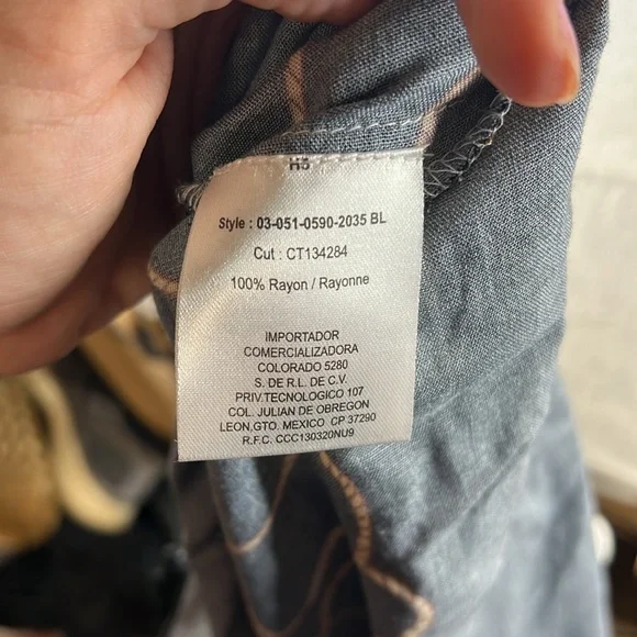 Roper Short Sleeve Button Up Blouse White Black Cowboy Rodeo Tie Front Womens L - Picture 7 of 9